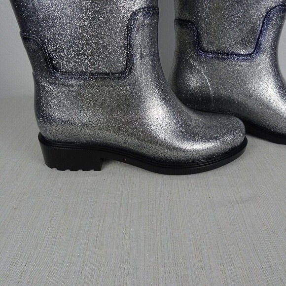 MELISSA Thermal Seasonal Rainboots Women's Boots Silver Lugged New Size 6 - Picture 8 of 11